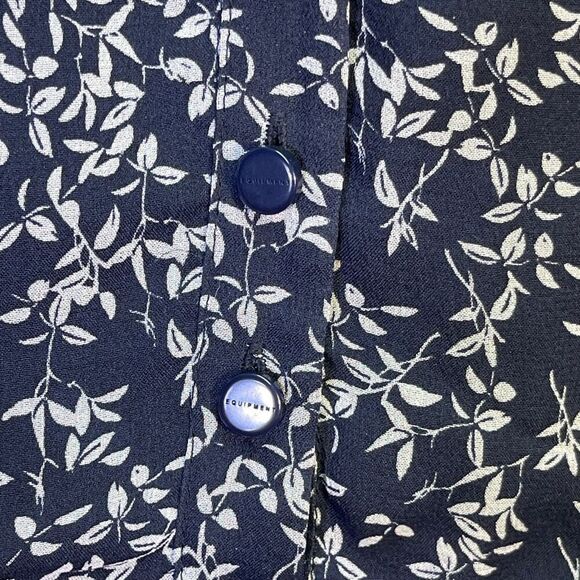 Equipment Femme Blue White Lisle Silk Chiffon Floral Mini Dress Size 8 - Picture 6 of 10